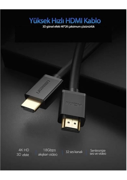 HD104 Yüksek Hızlı 4K HDMI Kablo 50 cm fiyatları