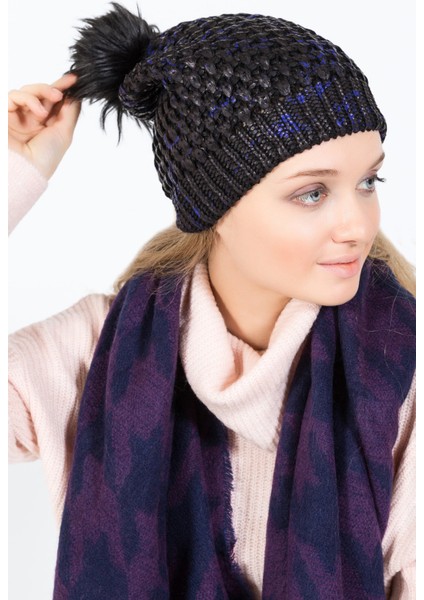 Parlak Baskılı Ponponlu Bere - PS1185 fiyatları