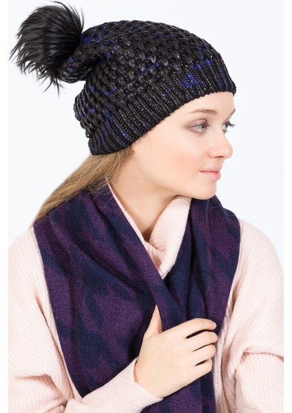 Parlak Baskılı Ponponlu Bere - PS1185 fırsatları