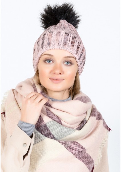 Parlak Baskılı Ponponlu Bere - PS1159 modelleri