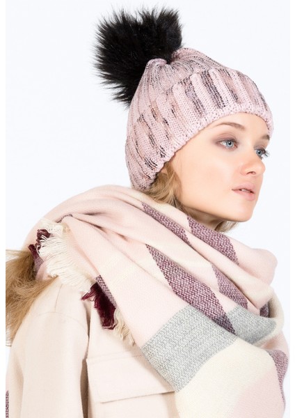 Parlak Baskılı Ponponlu Bere - PS1159 fırsatları