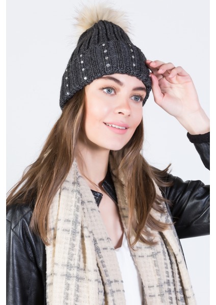 Taşlı Ponponlu Akrilik Bere - PS615 modelleri