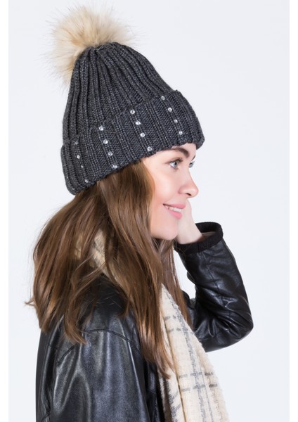 Taşlı Ponponlu Akrilik Bere - PS615 fırsatları