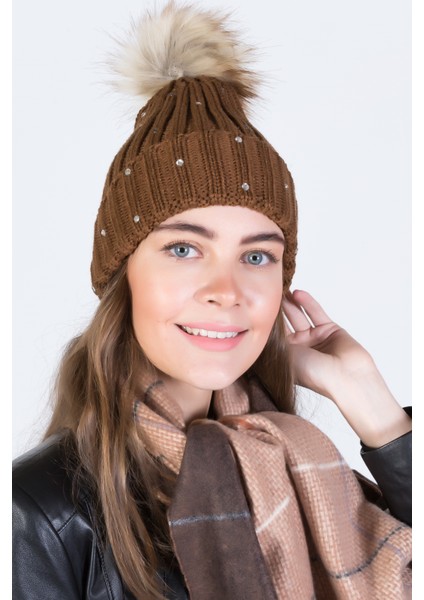 Taşlı Ponponlu Akrilik Bere - PS639 fırsatları