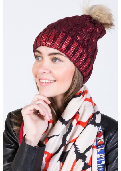 Simli Ponponlu Akrilik Bere - PS702