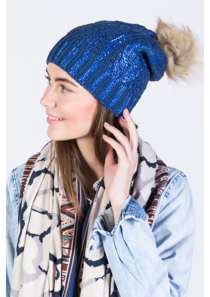 Simli Ponponlu Akrilik Bere - PS701 fiyatları