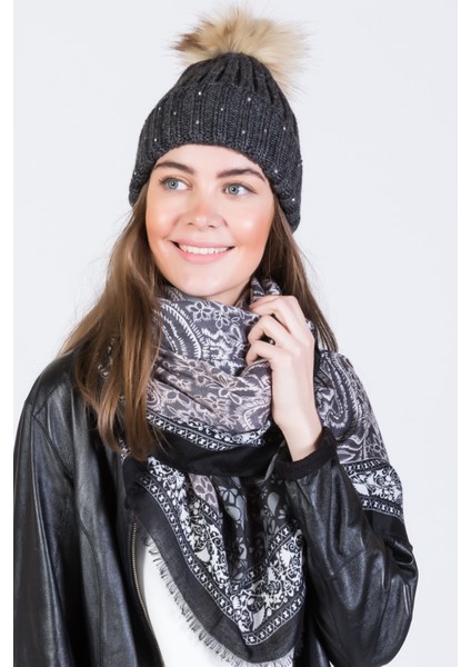Taşlı Ponponlu Akrilik Bere - PS622 modelleri