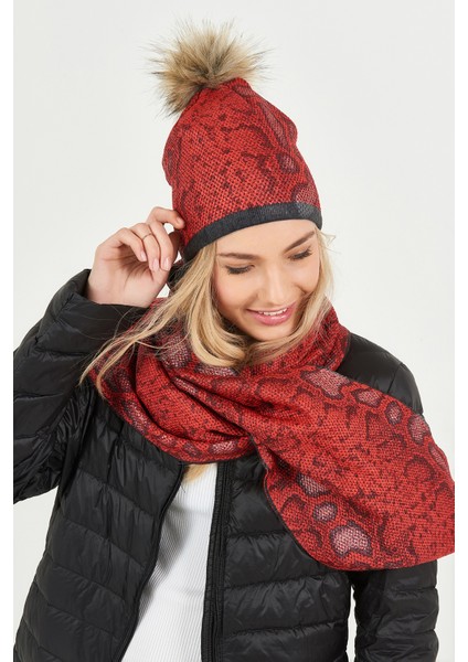 Yılan Baskılı Ponponlu Akrilik Bere - PS514 modelleri