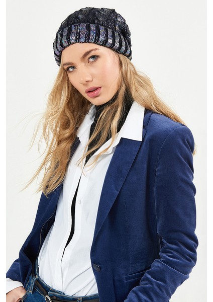 Simli Ponponsuz Akrilik Bere - PS421