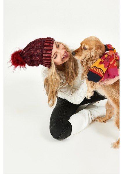 Simli Ponponlu Akrilik Bere - PS412 fırsatları