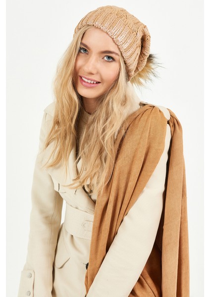 Simli Ponponlu Akrilik Bere - PS408