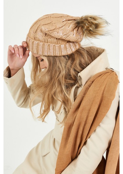 Simli Ponponlu Akrilik Bere - PS408 fiyatları