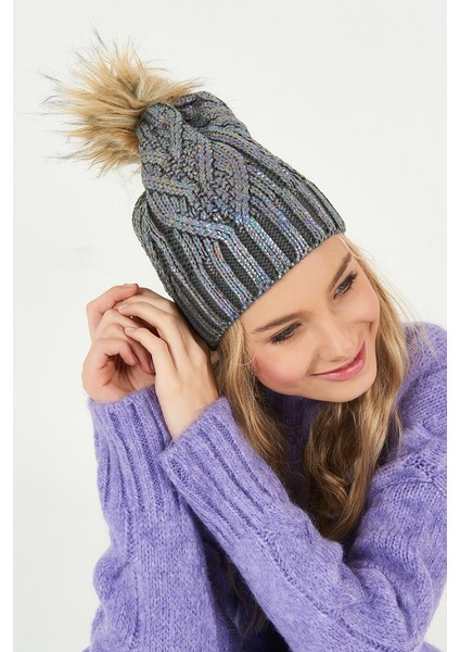 Simli Ponponlu Akrilik Bere - PS257 modelleri