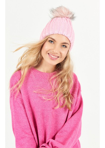 Simli Ponponlu Akrilik Bere - PS482