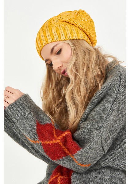 Simli Ponponsuz Akrilik Bere - PS251