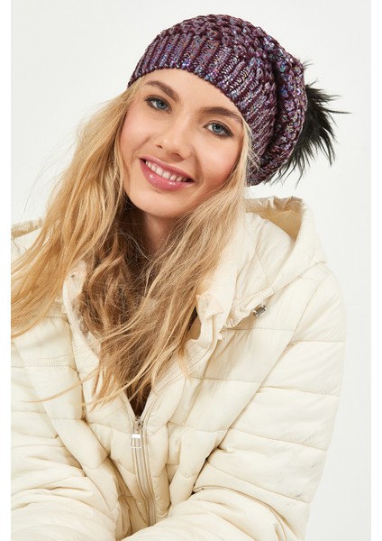 Simli Ponponlu Akrilik Bere - PS347