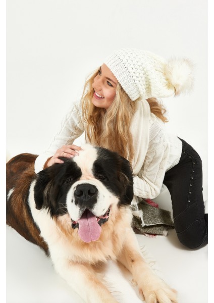 Simli Ponponlu Akrilik Polar Astarlı Bere - PS495