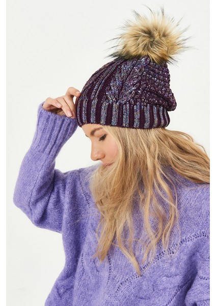 Simli Ponponlu Akrilik Bere - PS260 fiyatları