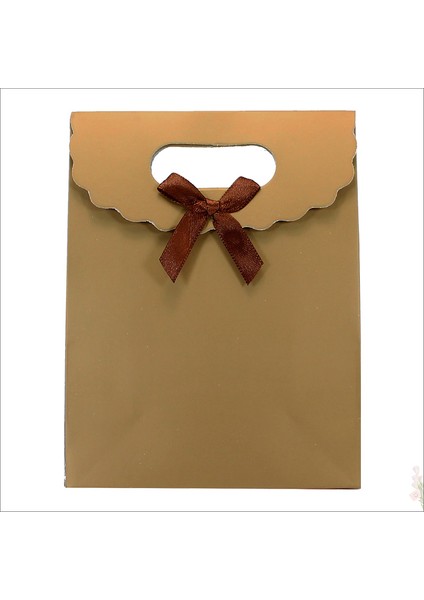 El Geçmeli Karton Çanta 38 x 27 x 15 Cm, Mat Altın - 12 Adet modelleri