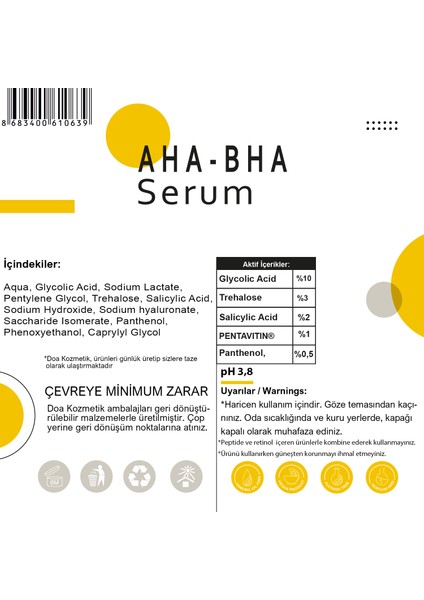 Aha Bha Serum %10 Glikolik %2 Salisilik Asit (%10 Glycolic %2 Salicylic) fırsatları