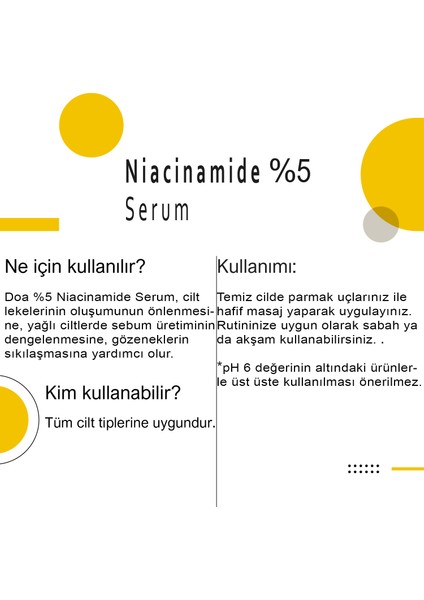 Niacinamide %5 Serum Sıkılaştırıcı ve Leke Karşıtı Etki 20 ml Karma Ciltler İçin modelleri