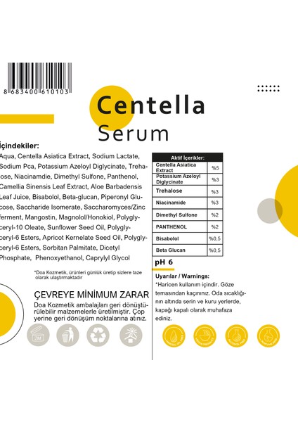 Centella Serum modelleri