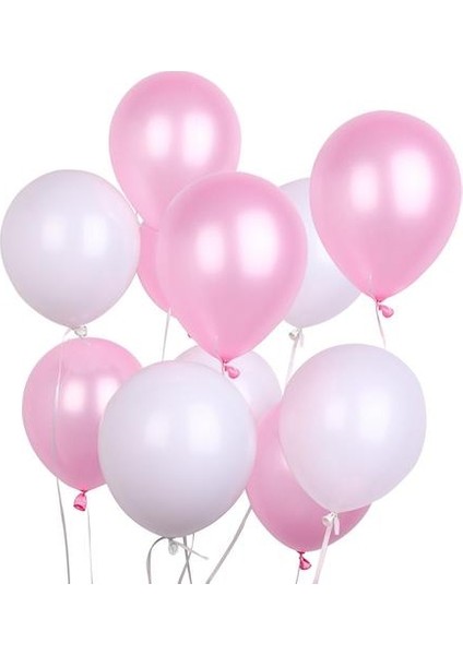 Balonlar 12 Inç 100 Adet Pembe ve Beyaz Balonlar Pearlised Balonlar Lateks Balonlar Helyum Balonlar Parti Malzemeleri Parti Süslemeleri ...