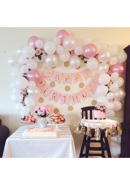 Balonlar 12 Inç 100 Adet Pembe ve Beyaz Balonlar Pearlised Balonlar Lateks Balonlar Helyum Balonlar Parti Malzemeleri Parti Süslemeleri ...