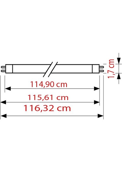 He 28W/865 T5 Floresan Ampul Beyaz 6500K 116 cm
