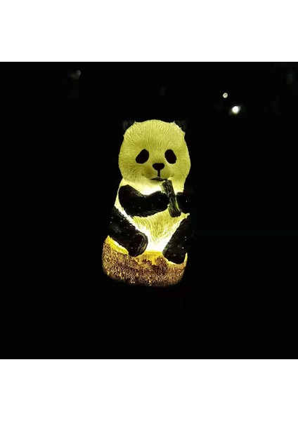Dış Mekan Güneş Işıkları Reçine Panda Suya Dayanıklı Bahçe Dekorasyonu(Yurt Dışından)