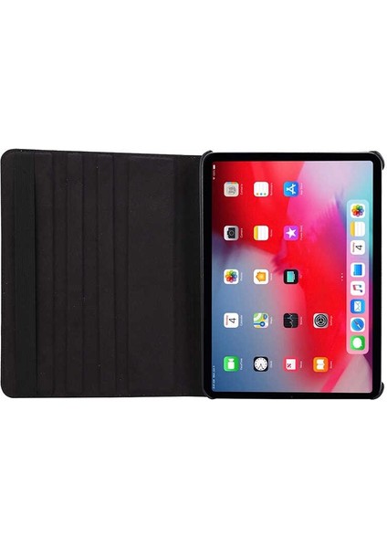 Kny Apple Ipad Pro 12,9 2018 Kılıf Dönerli Standlı Kapaklı Suni Deri Siyah