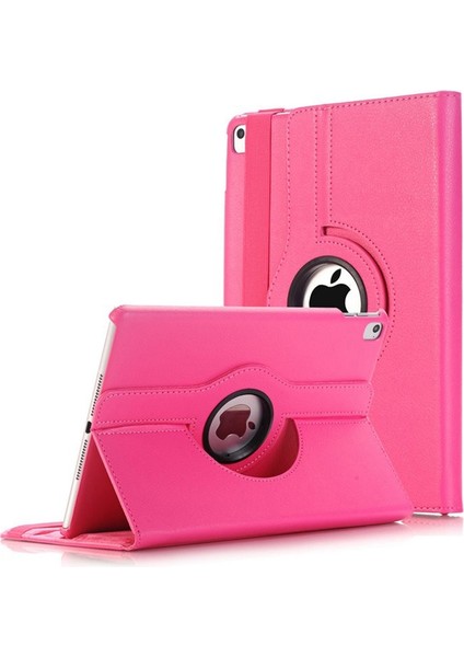 Apple Ipad 9,7 2017 Kılıf Dönerli Standlı Kapaklı Suni Deri Pembe
