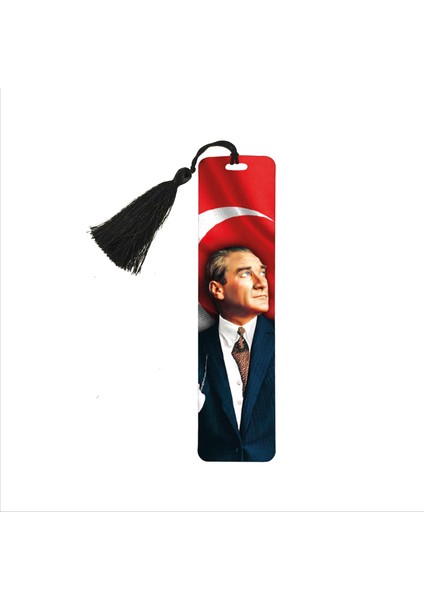 Mustafa Kemal Atatürk Baskılı Püsküllü Kitap Ayracı BOOKMARKAYRAÇ-102