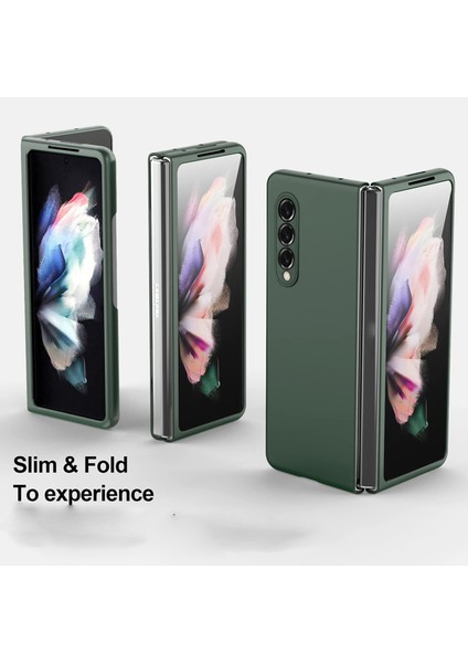 Galaxy Z Fold4 Deri Telefon Kılıfı - Gümüş (Yurt Dışından)