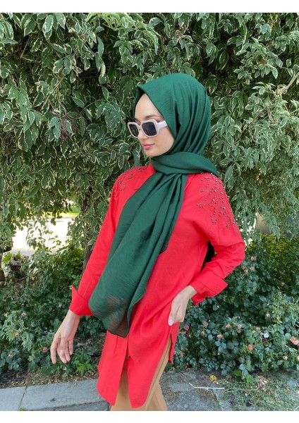 Ipekyolu Eşarp Siyane Scarf Kendinden Kırışık Kumaş Tek Renk Jazz Şal