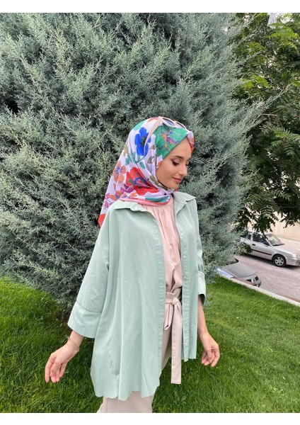 Ipekyolu Eşarp Siyane Scarf Pamuklu Çiçek Desenli Soft Eşarp 00603