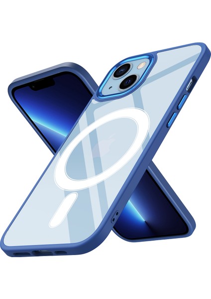 Apple Iphone 13 Kılıf Parlak Kamera Korumalı Renkli Kenarlı Magsafeli Krom Kapak