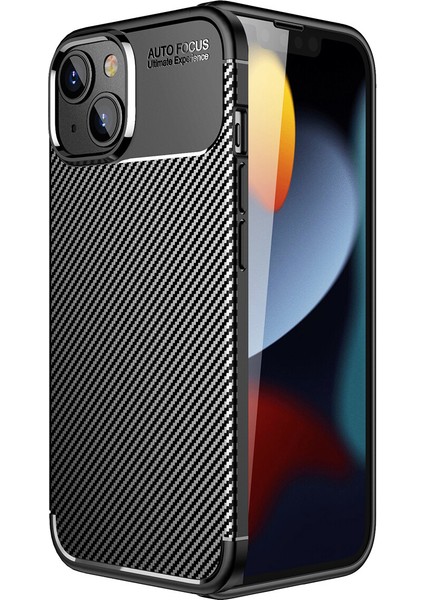 Kny Apple Iphone 14 Kılıf Karbon Desenli Lux Negro Silikon