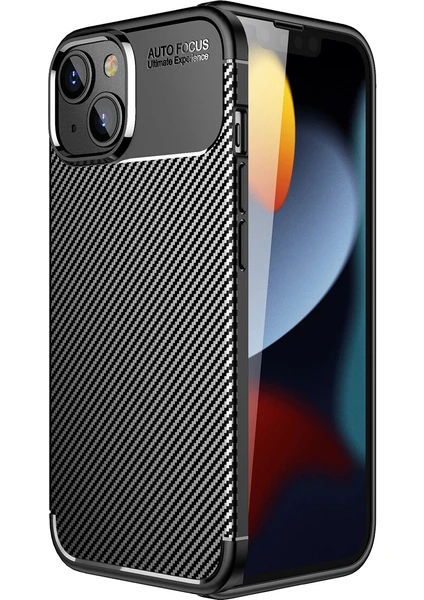 Kny Apple Iphone 14 Max Kılıf Karbon Desenli Lux Negro Silikon