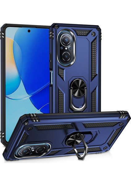 Huawei Nova 9 Se Kılıf Çift Katmanlı Yüzüklü Manyetik Vega Kapak