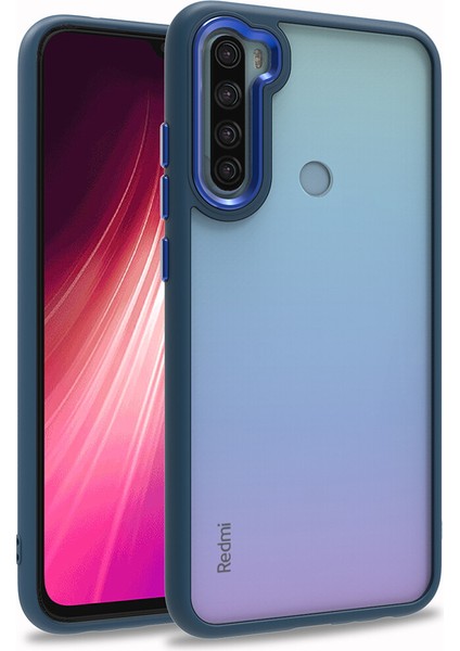 Xiaomi Redmi Note 8 Kılıf Renkli Silikon Kenarlı Arkası Şeffaf Flora Kapak