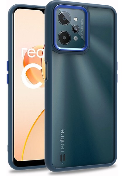 Realme C31 Kılıf Silikon Kenarlı Arkası Şeffaf Renkli Flora Kapak