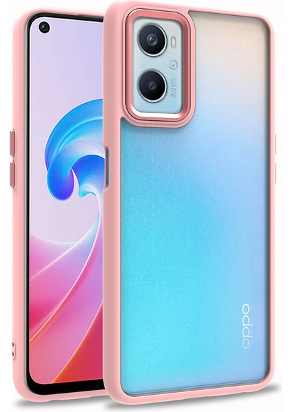 Oppo A96 Kılıf Silikon Kenarlı Arkası Şeffaf Renkli Flora Kapak