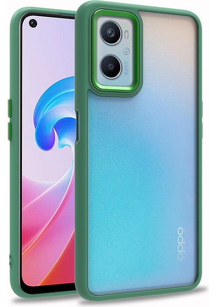 Oppo A96 Kılıf Silikon Kenarlı Arkası Şeffaf Renkli Flora Kapak