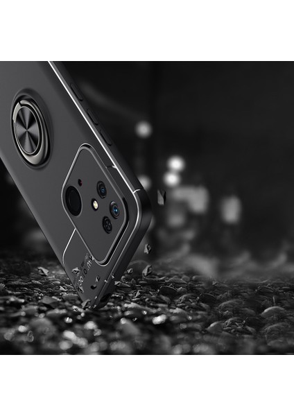 Xiaomi Redmi 10C Kılıf Yüzüklü Manyetik Ravel Silikon