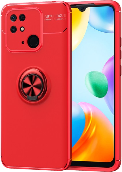 Xiaomi Redmi 10C Kılıf Yüzüklü Manyetik Ravel Silikon