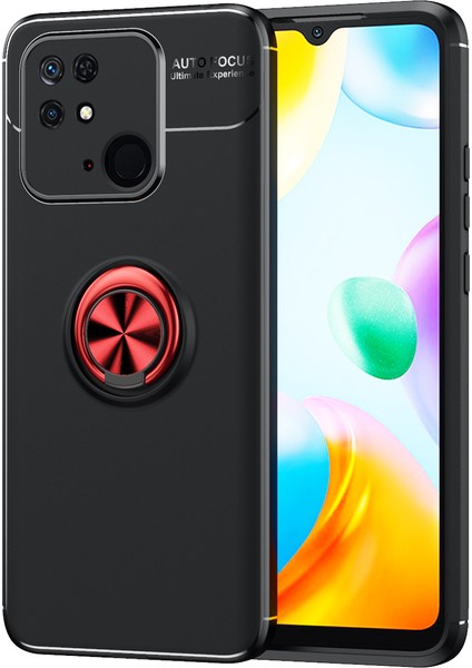Xiaomi Redmi 10C Kılıf Yüzüklü Manyetik Ravel Silikon