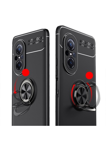 Huawei Nova 9 Se Kılıf Yüzüklü Manyetik Ravel Silikon