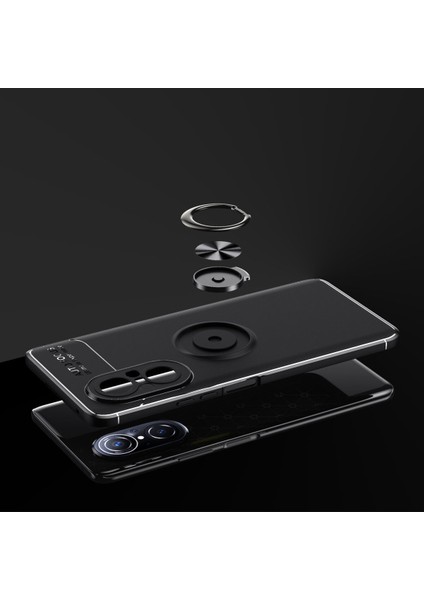 Huawei Nova 9 Se Kılıf Yüzüklü Manyetik Ravel Silikon