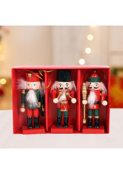 3pcs 3.9 Inç Mini Ahşap Fındıkçı Asker Süsleri Seti Asılı Bebek fırsatları